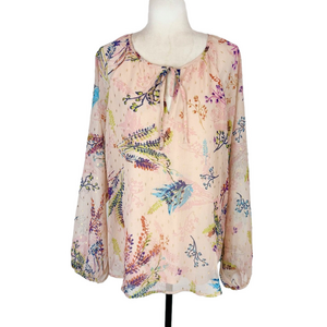 Haver & Blair peach floral blouse